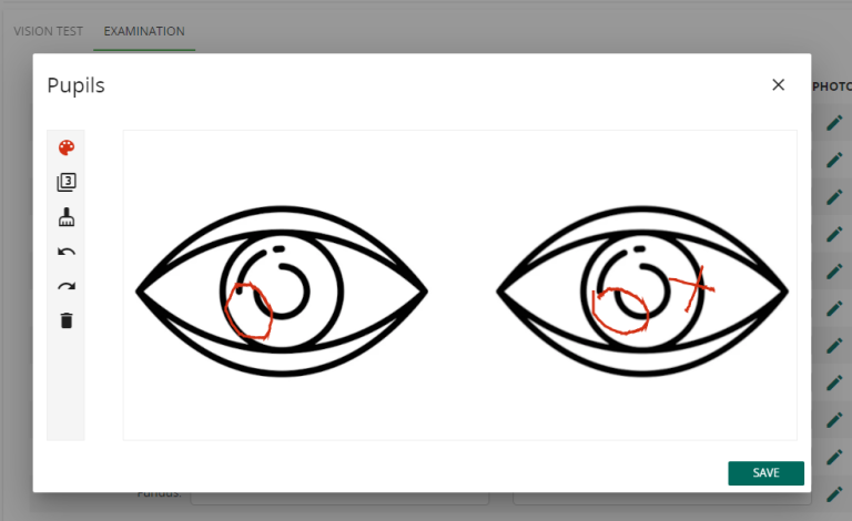 Eye examination free drawing